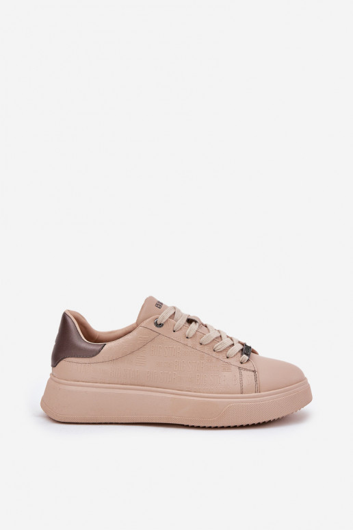 Sneakers modelio batai Moteriškas iš dirbtinės odos Big Star RR274259 smėlio spalvos
