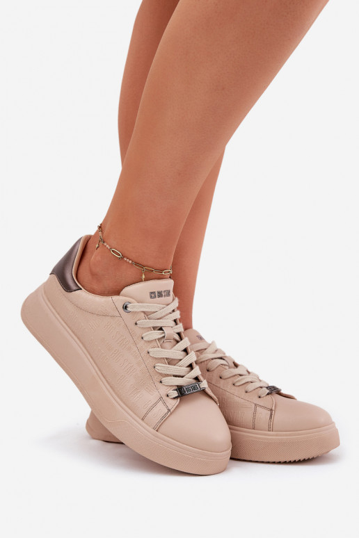 Sneakers modelio batai Moteriškas iš dirbtinės odos Big Star RR274259 smėlio spalvos