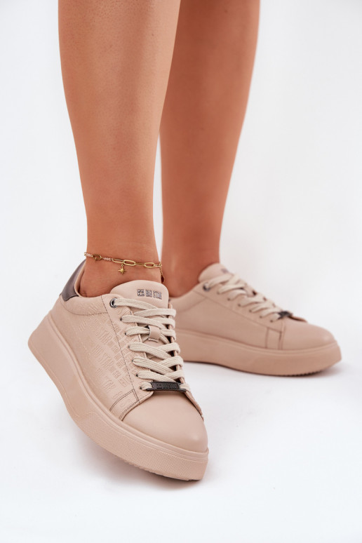 Sneakers modelio batai Moteriškas iš dirbtinės odos Big Star RR274259 smėlio spalvos