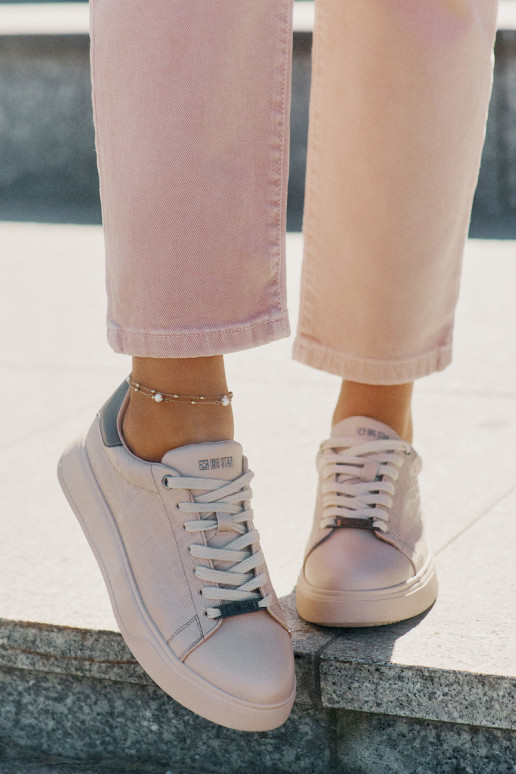 Sneakers modelio batai Moteriškas iš eko odos Big Star RR274259 smėlio spalvos