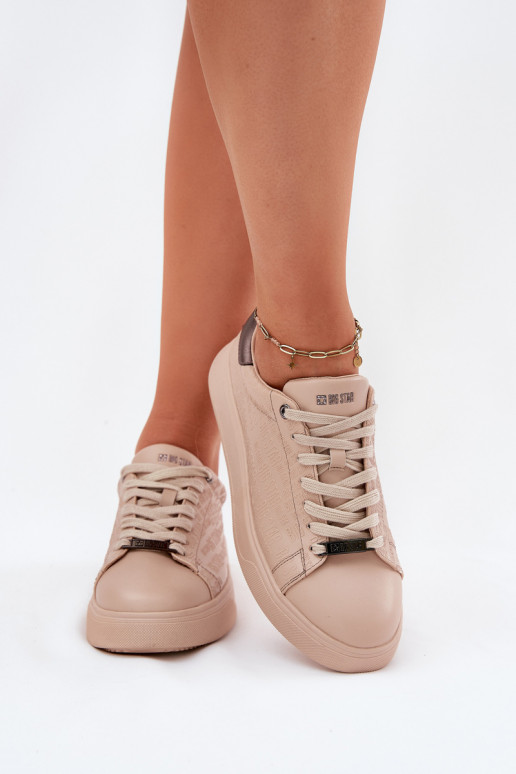 Sneakers modelio batai Moteriškas iš dirbtinės odos Big Star RR274259 smėlio spalvos