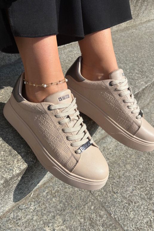 Sneakers modelio batai Moteriškas iš dirbtinės odos Big Star RR274259 smėlio spalvos