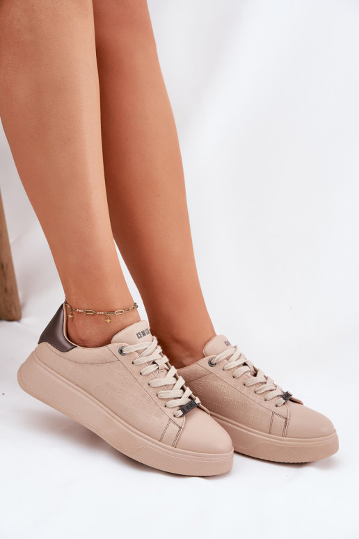 Sneakers modelio batai Moteriškas iš dirbtinės odos Big Star RR274259 smėlio spalvos