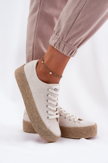 Laisvalaikio bateliai su platforma Su Braid Lee Cooper LCIN-25-02-3284 dramblio kaulo spalvos 2