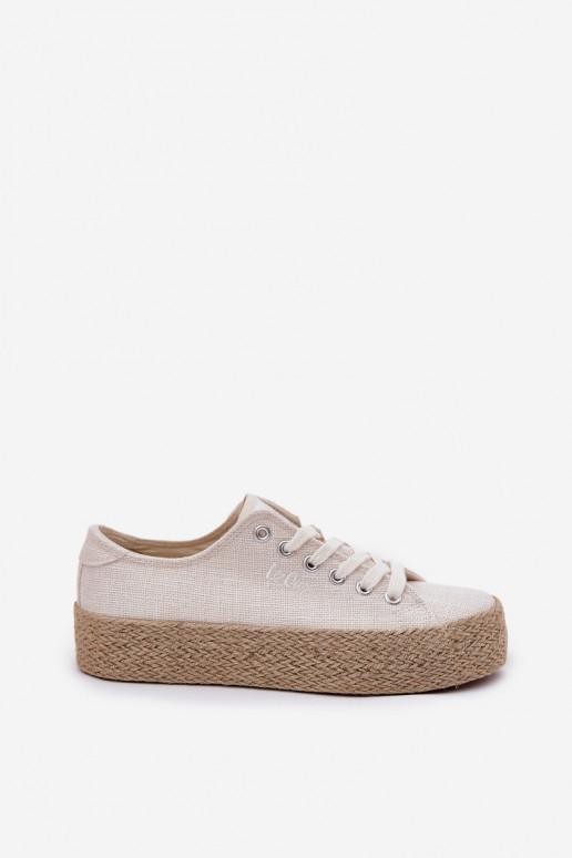 Laisvalaikio bateliai su platforma Su Braid Lee Cooper LCIN-25-02-3284 dramblio kaulo spalvos Laisvalaikio bateliai su platforma Su Braid Lee Cooper LCIN-25-02-3284 dramblio kaulo spalvos