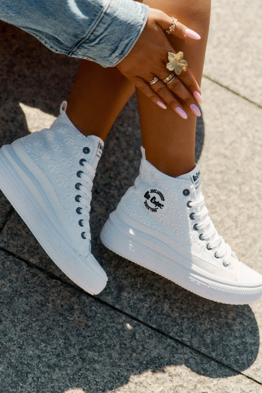 Laisvalaikio bateliai su platforma Lee Cooper LCIN-25-44-3209L Biale