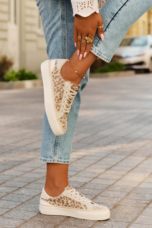 Žemas Laisvalaikio bateliai su leopardo kailio raštais Lee Cooper LCIN-25-02-3330L smėlio spalvos Žemas Laisvalaikio bateliai su leopardo kailio raštais Lee Cooper LCIN-25-02-3330L smėlio spalvos