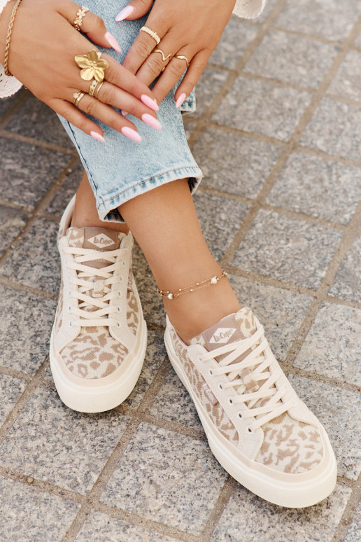 Žemas Laisvalaikio bateliai su leopardo kailio raštais Lee Cooper LCIN-25-02-3330L smėlio spalvos Žemas Laisvalaikio bateliai su leopardo kailio raštais Lee Cooper LCIN-25-02-3330L smėlio spalvos