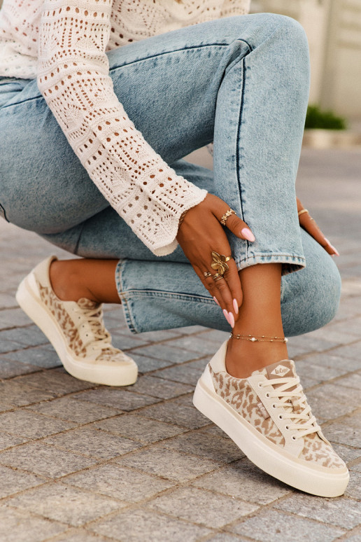 Žemas Laisvalaikio bateliai su leopardo kailio raštais Lee Cooper LCIN-25-02-3330L smėlio spalvos Žemas Laisvalaikio bateliai su leopardo kailio raštais Lee Cooper LCIN-25-02-3330L smėlio spalvos