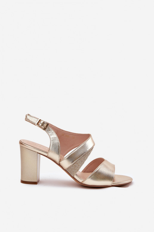 Moteriškos aukštakulnės basutės Sergio Leone SK866 aukso spalvos