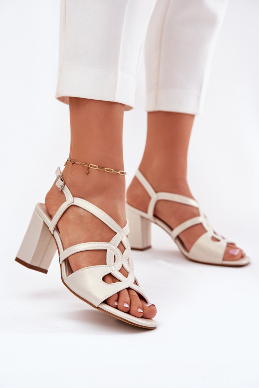 Moteriškas Aukštakulniai sandalai Įrašas Sergio Leone SK884 perlamutriniai