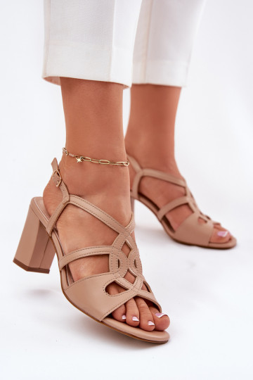 Moteriškas Aukštakulniai sandalai Įrašas Sergio Leone SK884 smėlio spalvos