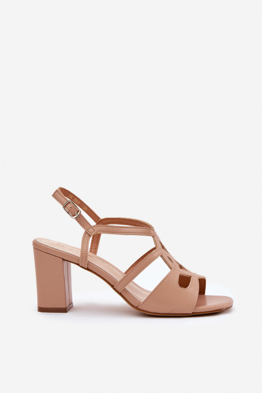 Moteriškas Aukštakulniai sandalai Įrašas Sergio Leone SK884 smėlio spalvos