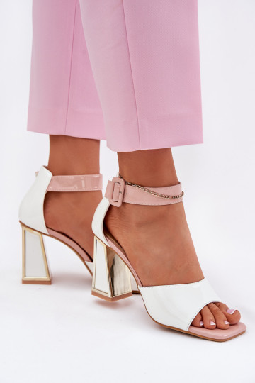 Lakuotos basutės moterims su kulniukais Vinceza 20266 baltos spalvos