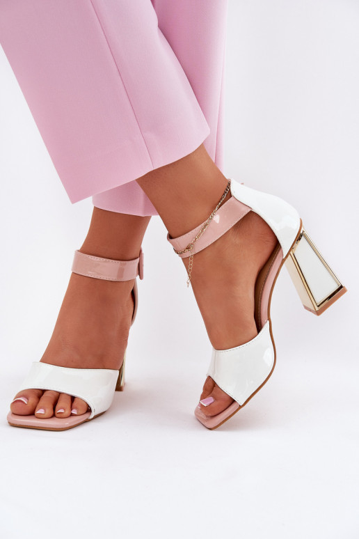 Lakuotos basutės moterims su kulniukais Vinceza 20266 baltos spalvos