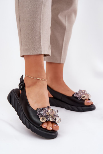 Moteriškos basutės Moteriškas su spindinčiomis akutėmis Artiker 54C1628 juodos spalvos