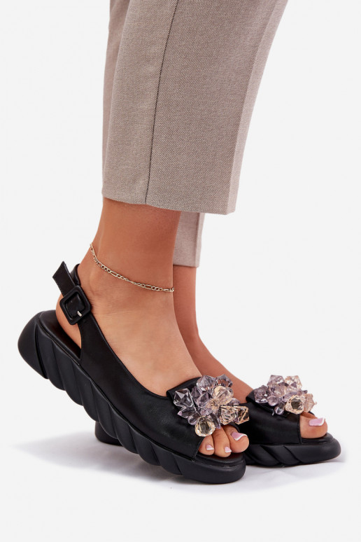 Moteriškos basutės Moteriškas su spindinčiomis akutėmis Artiker 54C1628 juodos spalvos