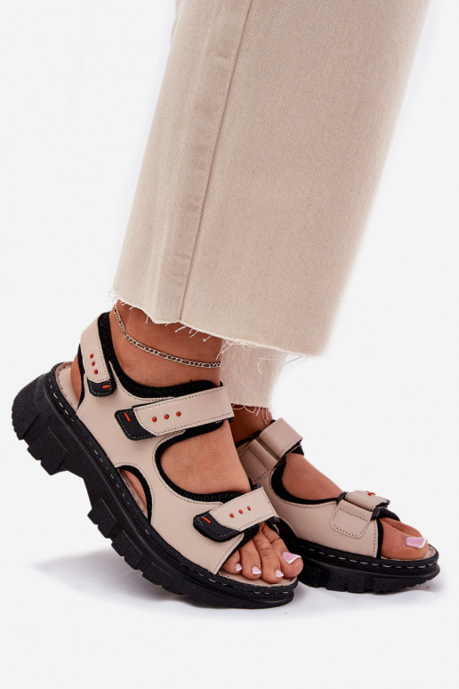 Moteriškos basutės Moteriškas Z su limpančiu užsegimuami Artiker 56C0471 smėlio spalvos