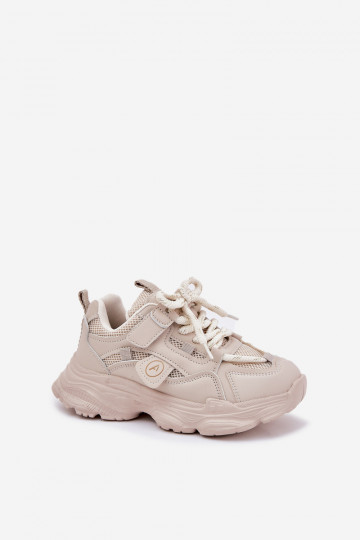 Sneakers modelio batai Vaikiški su platforma smėlio spalvos Hanomess