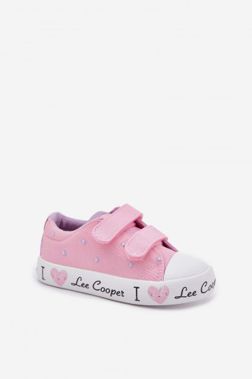 Rožinės spalvos vaikiški laisvalaikio batai su lipukais, Lee Cooper LCIN-25-02-3265K