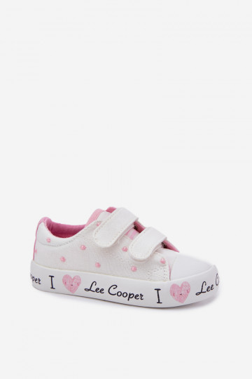 Baltos spalvos vaikiški laisvalaikio batai su lipukais, Lee Cooper LCIN-25-02-3264K