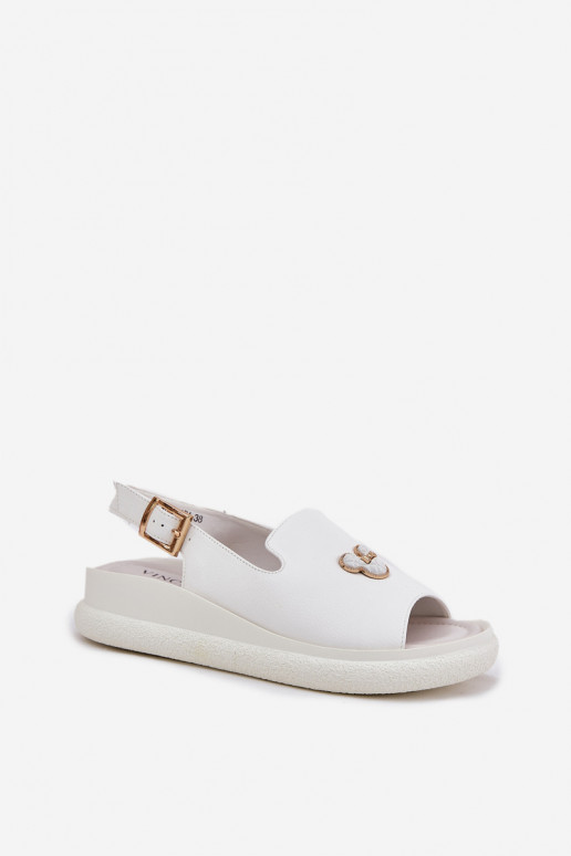 Moteriškos basutės Moteriškas su ornamentais Vinceza 66757 baltos spalvos