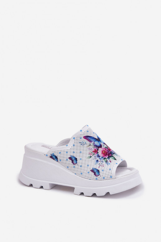 Odinės šlepetės Moteriškas Ant pleišto Artiker 56C0428 baltos spalvos