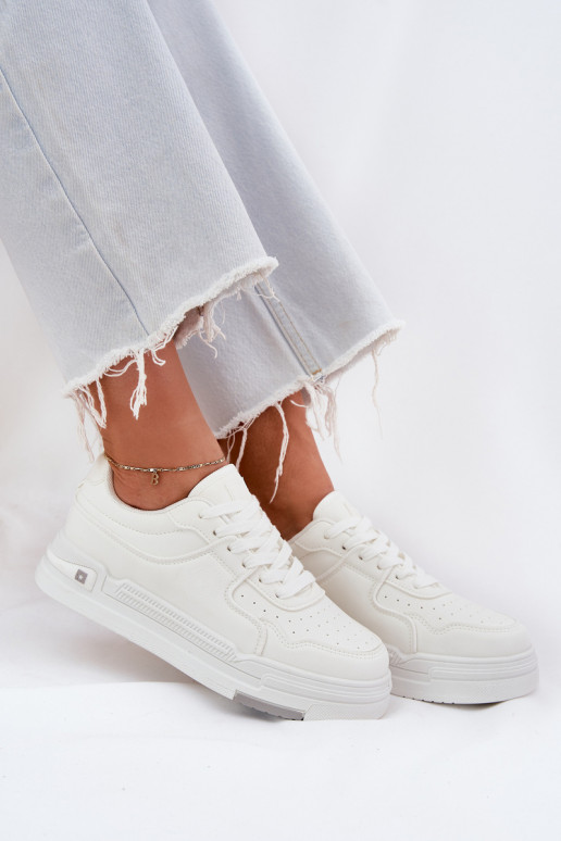 Žemas Sneakers modelio batai Moteriškas Big Star RR274A310 HI-POLY SYSTEM baltos spalvos