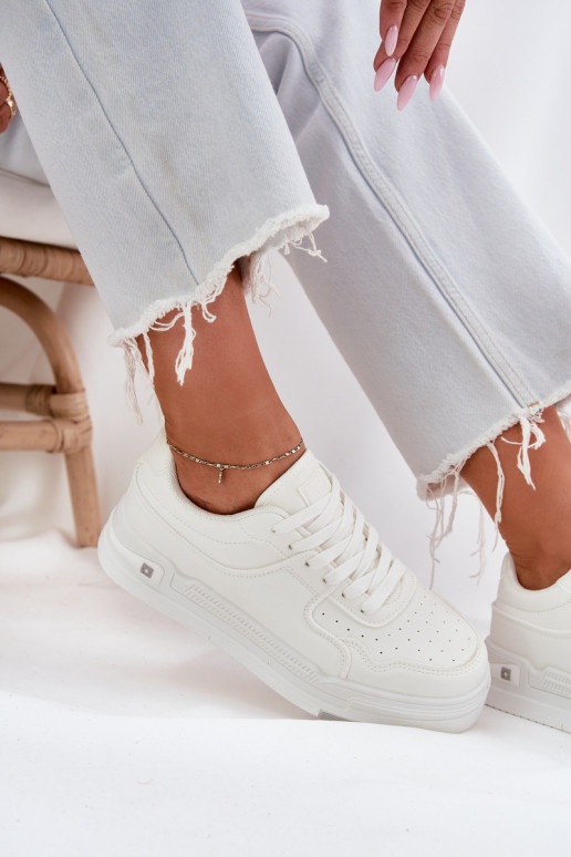 Žemas Sneakers modelio batai Moteriškas Big Star RR274A310 HI-POLY SYSTEM baltos spalvos