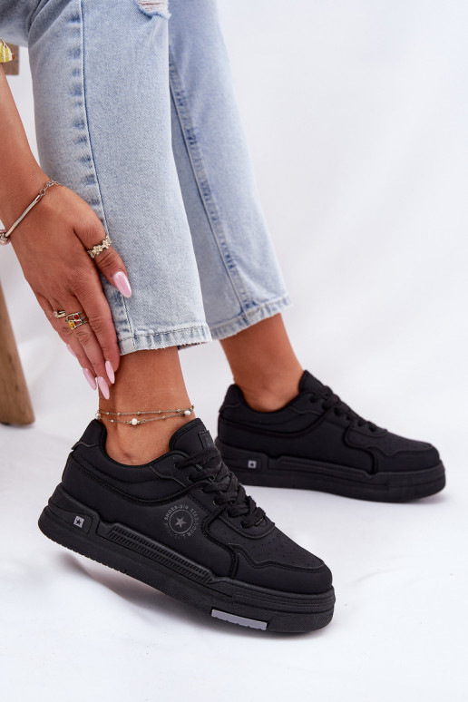 Žemas Sneakers modelio batai Moteriškas Big Star RR274A311 HI-POLY SYSTEM juodos spalvos