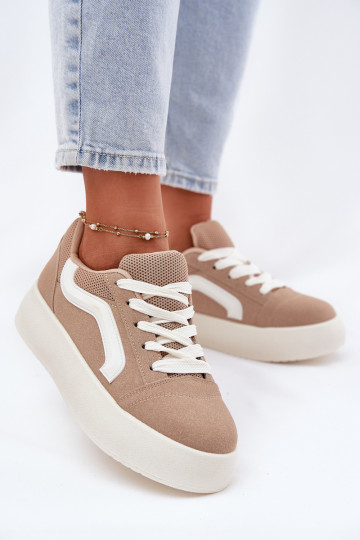 Sneakers modelio batai Moteriškas su platforma chaki spalvos Tellnira