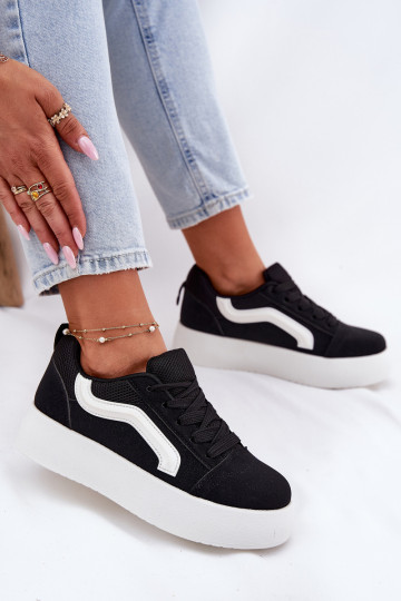 Sneakers modelio batai Moteriškas su platforma juodos spalvos Tellnira