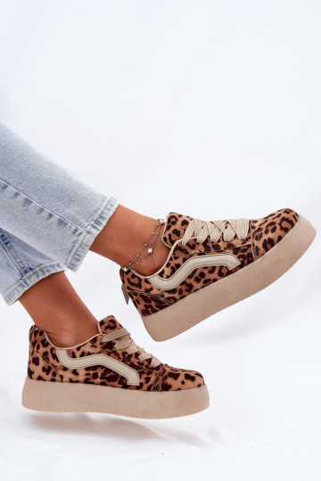 Sneakers modelio batai Moteriškas su platforma su leopardo kailio raštais Tellnira