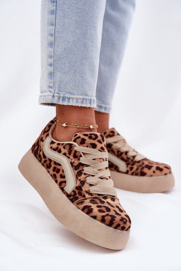 Sneakers modelio batai Moteriškas su platforma su leopardo kailio raštais Tellnira 2