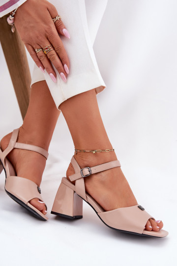 Moteriškos aukštakulnės basutės Vinceza 62235 smėlio spalvos