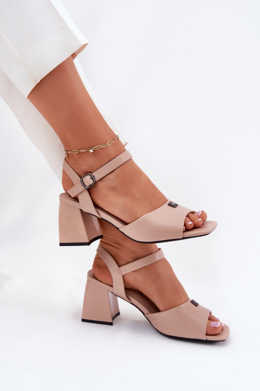 Moteriškos aukštakulnės basutės Vinceza 62235 smėlio spalvos