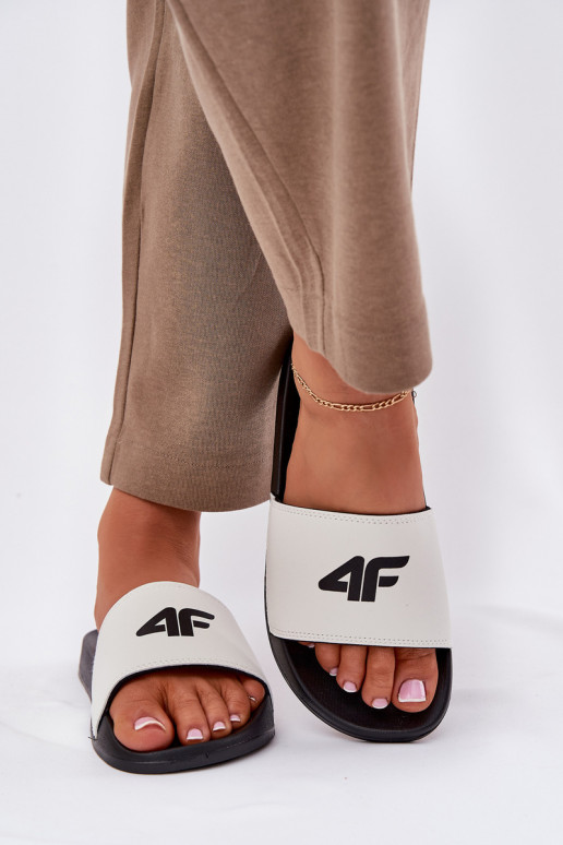 Moteriškos šlepetės 4F 4FRMM00FSLIF010-10S baltos spalvos