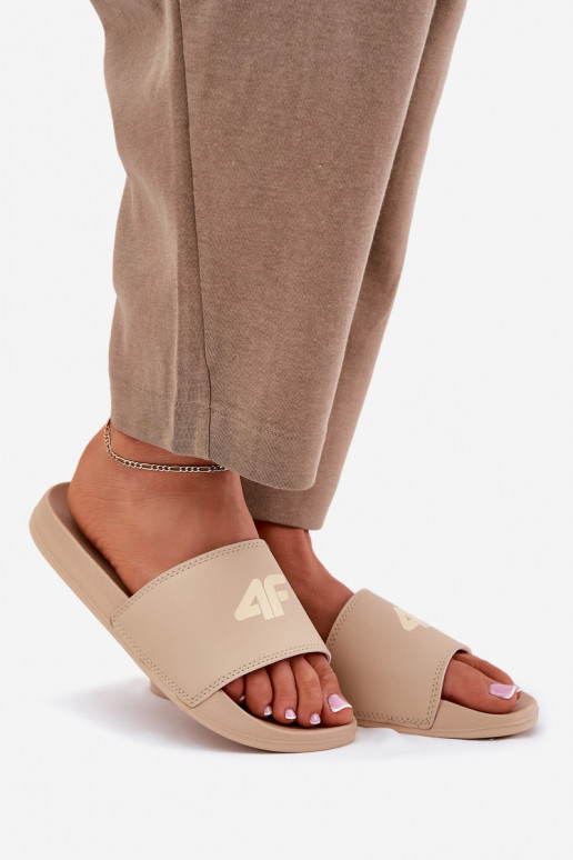 Moteriškos šlepetės 4F 4FRMM00FSLIF010-83S smėlio spalvos