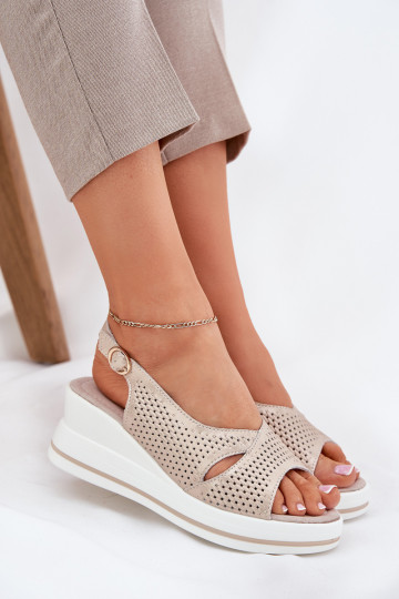 Moteriškos basutės Moteriškas Ant pleišto S.Barski LR51-660 aukso spalvos