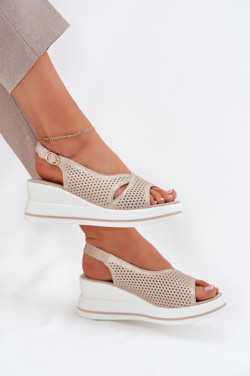 Moteriškos basutės Moteriškas Ant pleišto S.Barski LR51-660 aukso spalvos