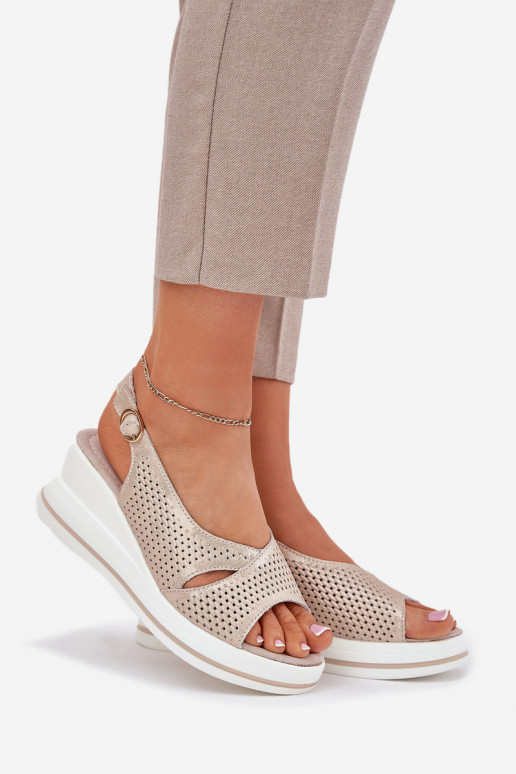 Moteriškos basutės Moteriškas Ant pleišto S.Barski LR51-660 aukso spalvos