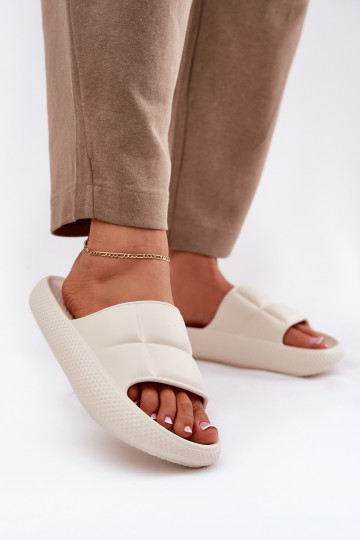 Lengvos šlepetės Moteriškos šlepetės LEE MAYA SLIDER INOMEN LOIN 50251016 smėlio spalvos 2