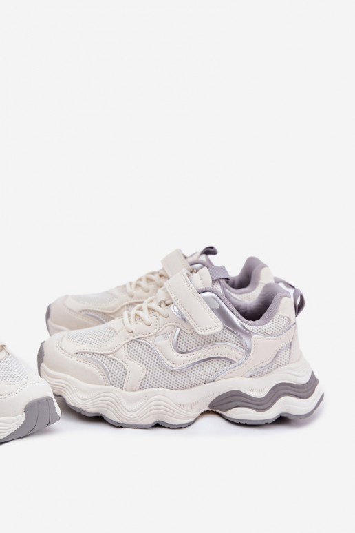 Sneakers modelio batai Vaikiški Ant storo pado baltos spalvos Lianees