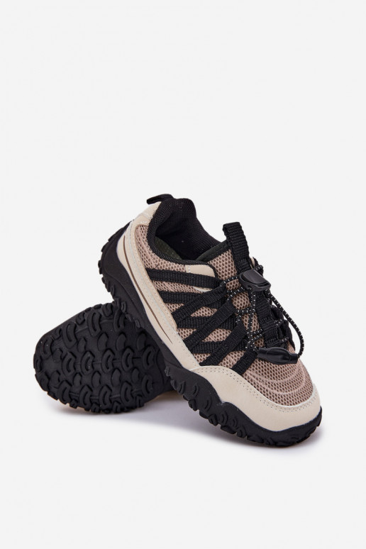 Sneakers modelio batai Vaikiški su užtempiamu užsegimu smėlio spalvos Įjungtanelita