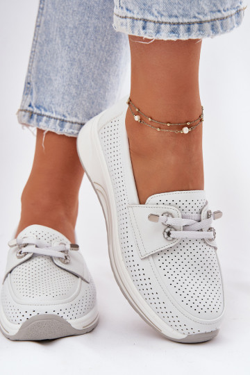 Oda batai Pagaminta iš natūralios odos su platforma Artiker 56C2101 baltos spalvos 2