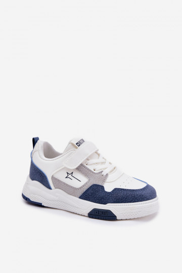  Sneakers modelio batai Vaikiški Big Star RR374053 Baltos-mėlynos spalvos