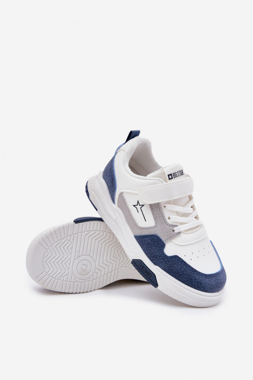  Sneakers modelio batai Vaikiški Big Star RR374053 Baltos-mėlynos spalvos