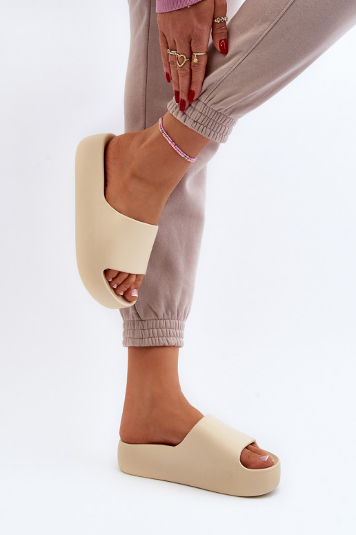 Moteriškas Šlepetės Ant storo pado smėlio spalvos Oreithano