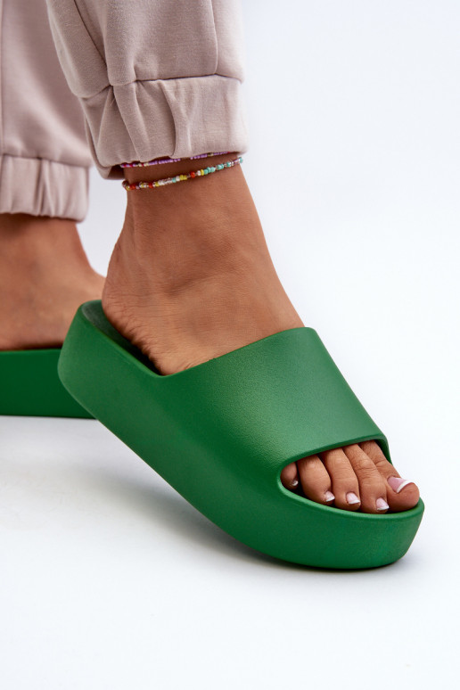 Moteriškas Šlepetės Ant storo pado žalios spalvos Oreithano