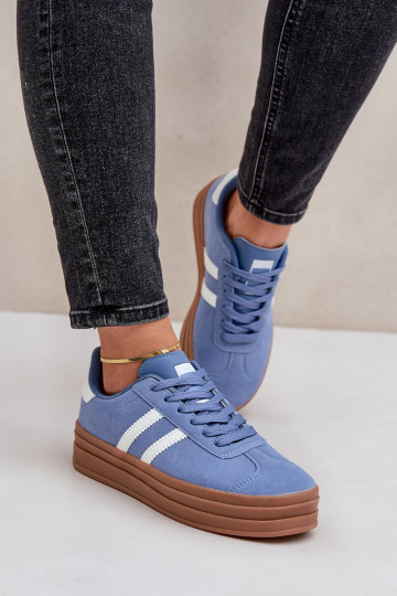 Sneakers modelio batai Moteriškas su platforma mėlynos spalvos Egelia